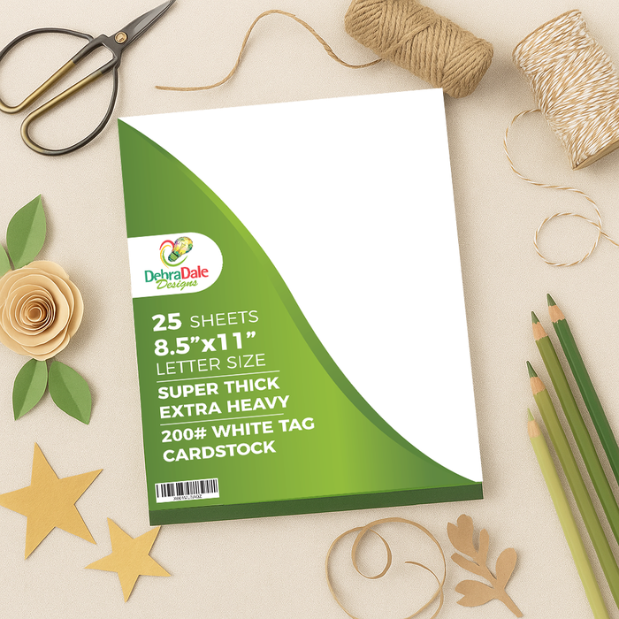 Thick White Cardstock – 25 Sheets – Letter Size – 200# Tag - 326 gsm
