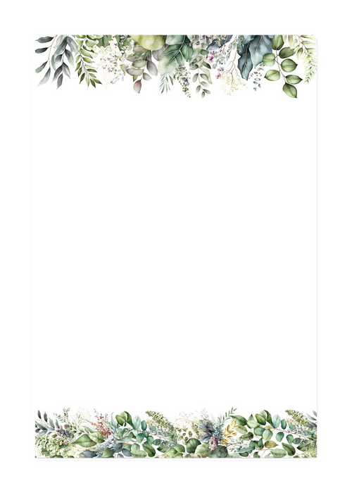 4” x 6” Watercolor Note Cards – 50 Count – Verdant Vignettes – 300 gsm Premium Cardstock