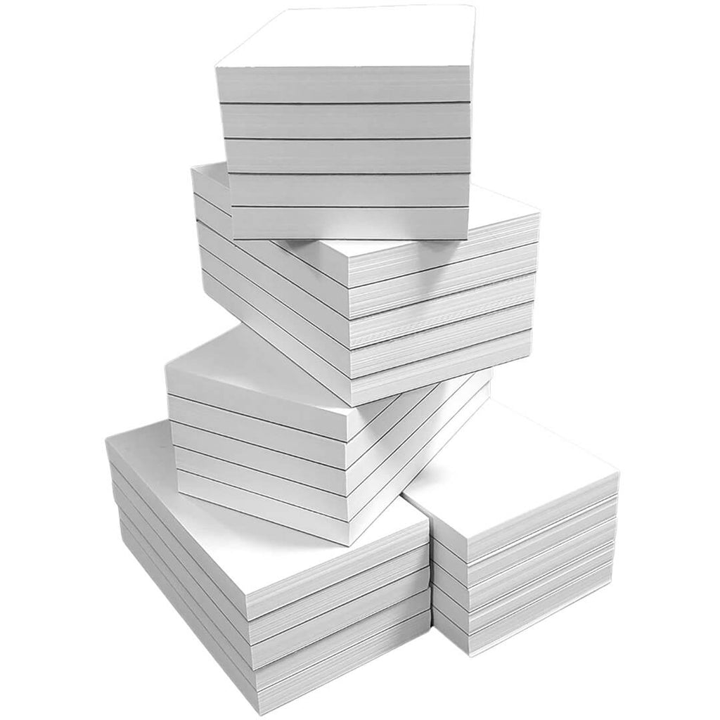 3” x 5” Blank Note Pads – 25 Pack – White – 100 Sheets Each
