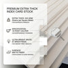 5” x 8” Blank Index Cards, 100 Count, White, 325 gsm Premium Plus