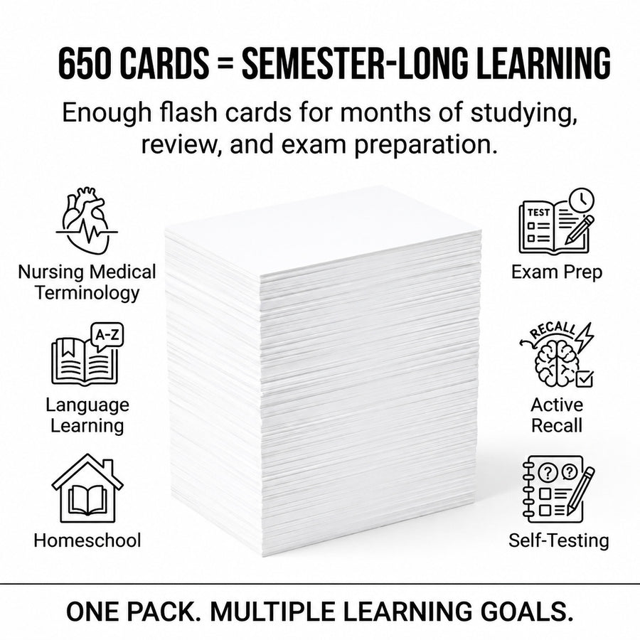 2x3.5 Mini Blank Index Cards | 650 Count | Bright White 271 gsm Premium Weight
