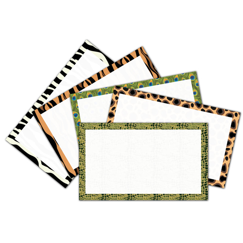 3” x 5” Blank Index Cards – 250 Count – Animal Print Design – 253 gsm Premium Cardstock