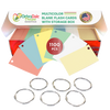 2” x 3.5” Blank Mini Index Cards – 1,100 Count – Multi-Color – Hole-Punched with Rings – 163 gsm Best Value Cardstock