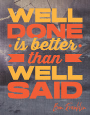 Set of 6 unframed 8" x 10" prints featuring Ben Franklin quotes in bold typography and various colors.