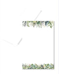 4” x 6” note card with a verdant vignette border and matching envelope on a white background.