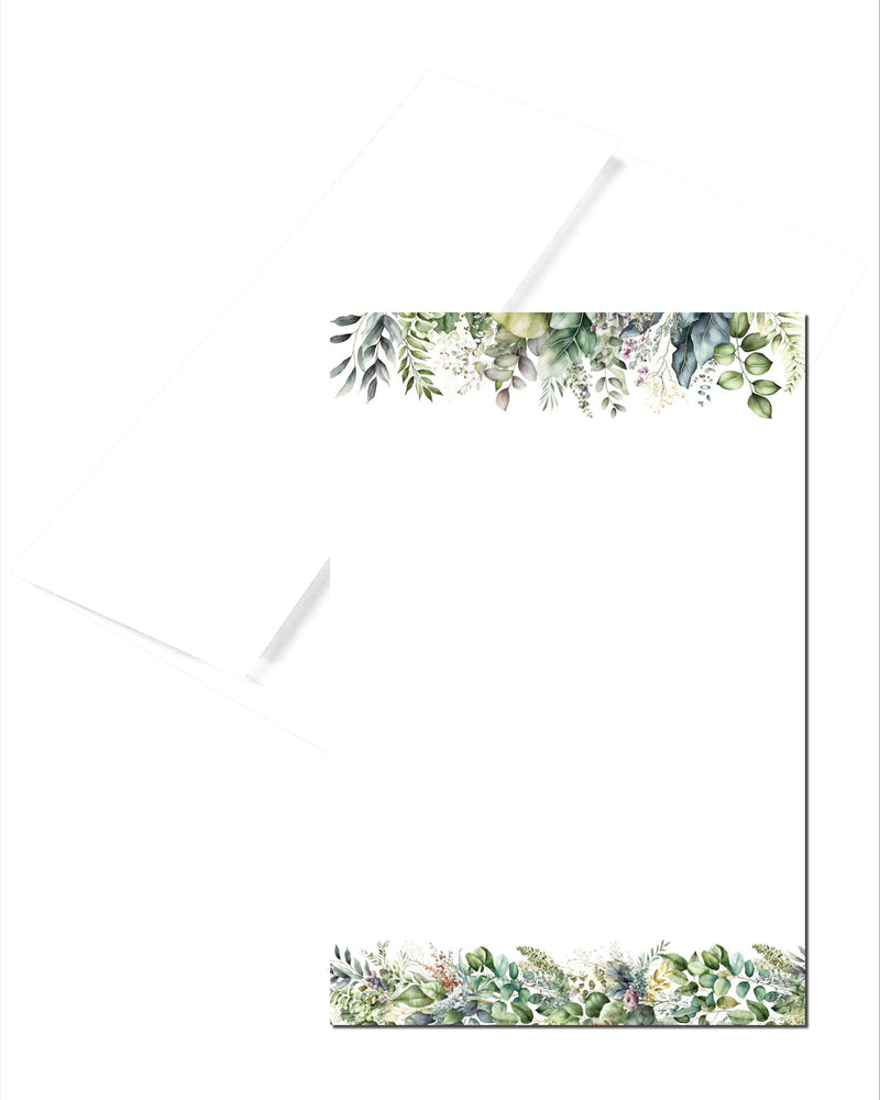 4” x 6” Note Cards with Envelopes – 50 Count – Verdant Vignettes – 300 gsm Premium Cardstock