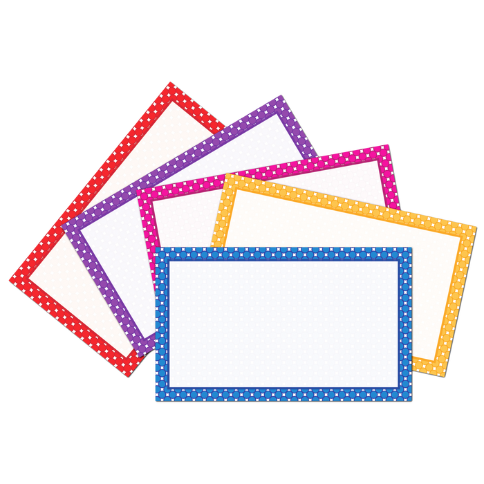 3" x 5" Unruled Dots Print Design White Index Cards - 250 Count - Premium Paper Thickness