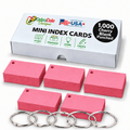 2” x 3.5” Blank Index Cards, Cherry, 1,000 Count, Hole-Punched