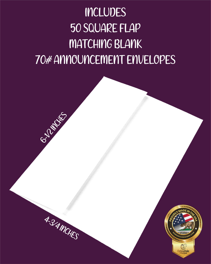 4” x 6” Note Cards with Envelopes – 50 Count – Blooming Notes – 300 gsm Premium Cardstock