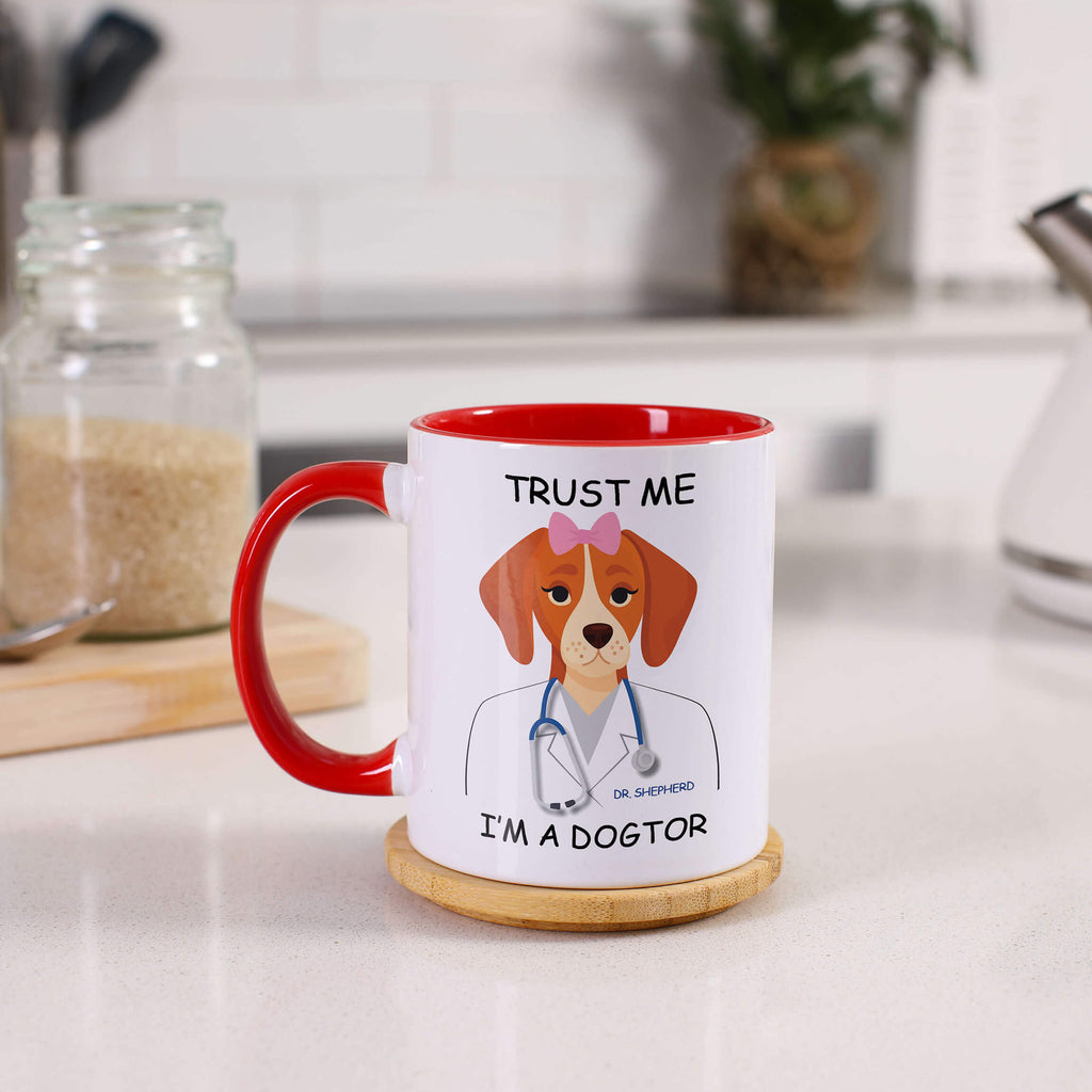 Personalized Veterinarian Gifts | Trust Me I'm a Female Dogtor Coffee Mug Image 2 | Choice of Colors and Sizes
