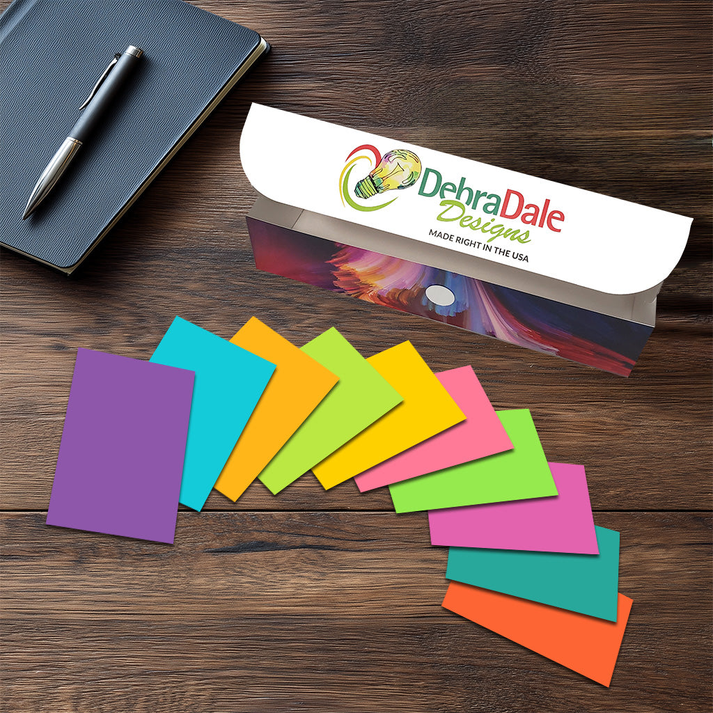 2” x 3.5” Blank Mini Index Cards – 1,000 Count – Bright Multi-Color – 176 gsm Standard Cardstock