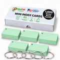 2” x 3.5” Blank Index Cards, Green, 1,000 Count, Hole-Punched