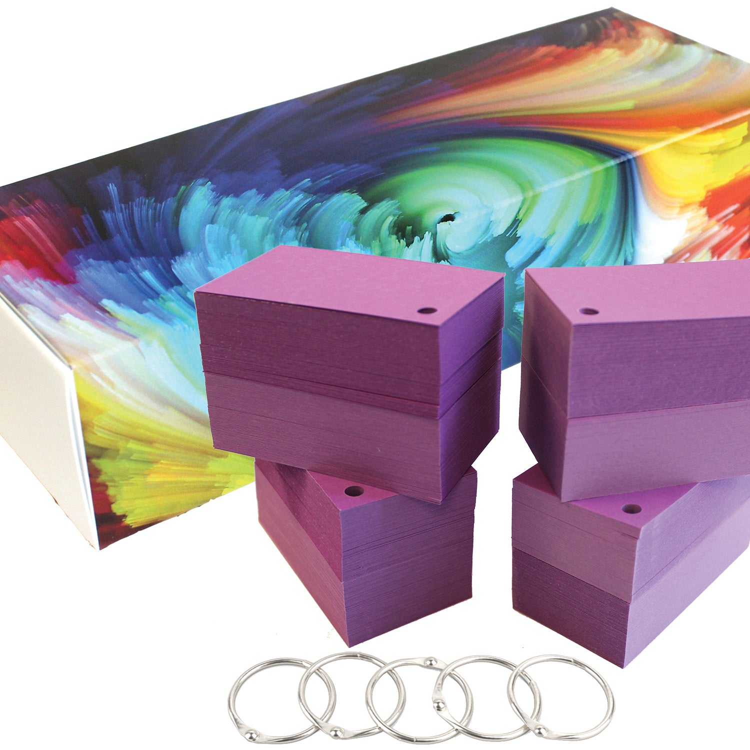 2×3.5 mini blank cards, purple, hole-punched with rings, premium cardstock – Debra Dale Designs