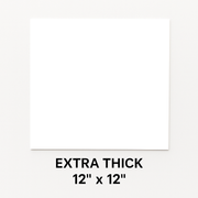 12” x 12” white cardstock sheet displayed on a plain background, labeled as extra thick.
