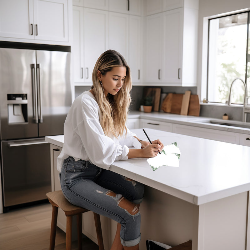 4” x 6” Note Cards – 50 Count – Eucalyptus Design – 300 gsm Premium Cardstock