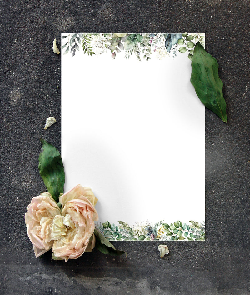 4” x 6” Watercolor Note Cards – 50 Count – Verdant Vignettes – 300 gsm Premium Cardstock