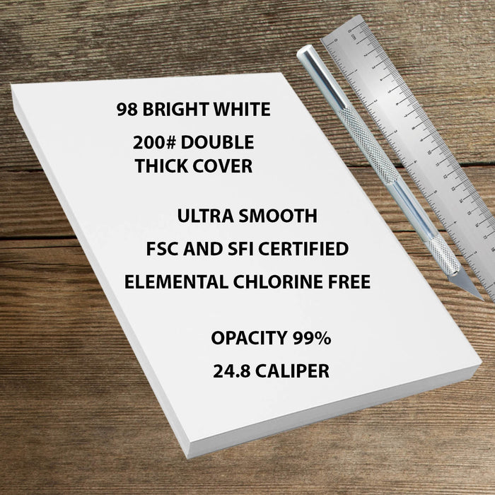 25 Sheets 8.5" x 11" - 200# Double Thick Cover (541 GSM) - Premium Heavyweight Cardstock for Crafting - Made in USA