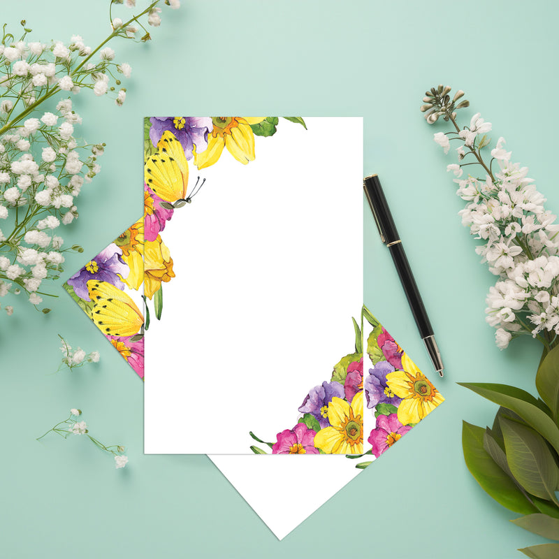 4” x 6” Note Cards – 50 Count – Blooming Notes Design – 300 gsm Premium Cardstock