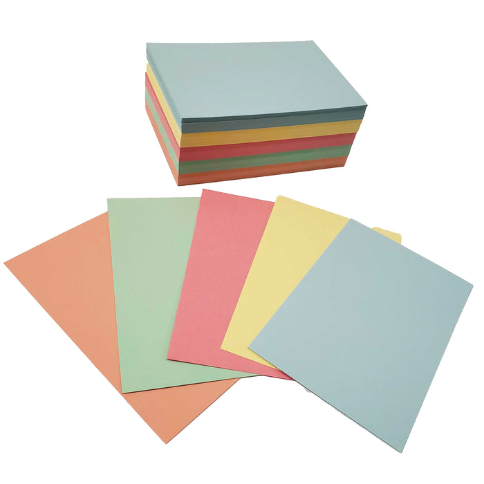 4" x 6" Blank 5 Colors Index Cards - Standard Paper Thickness