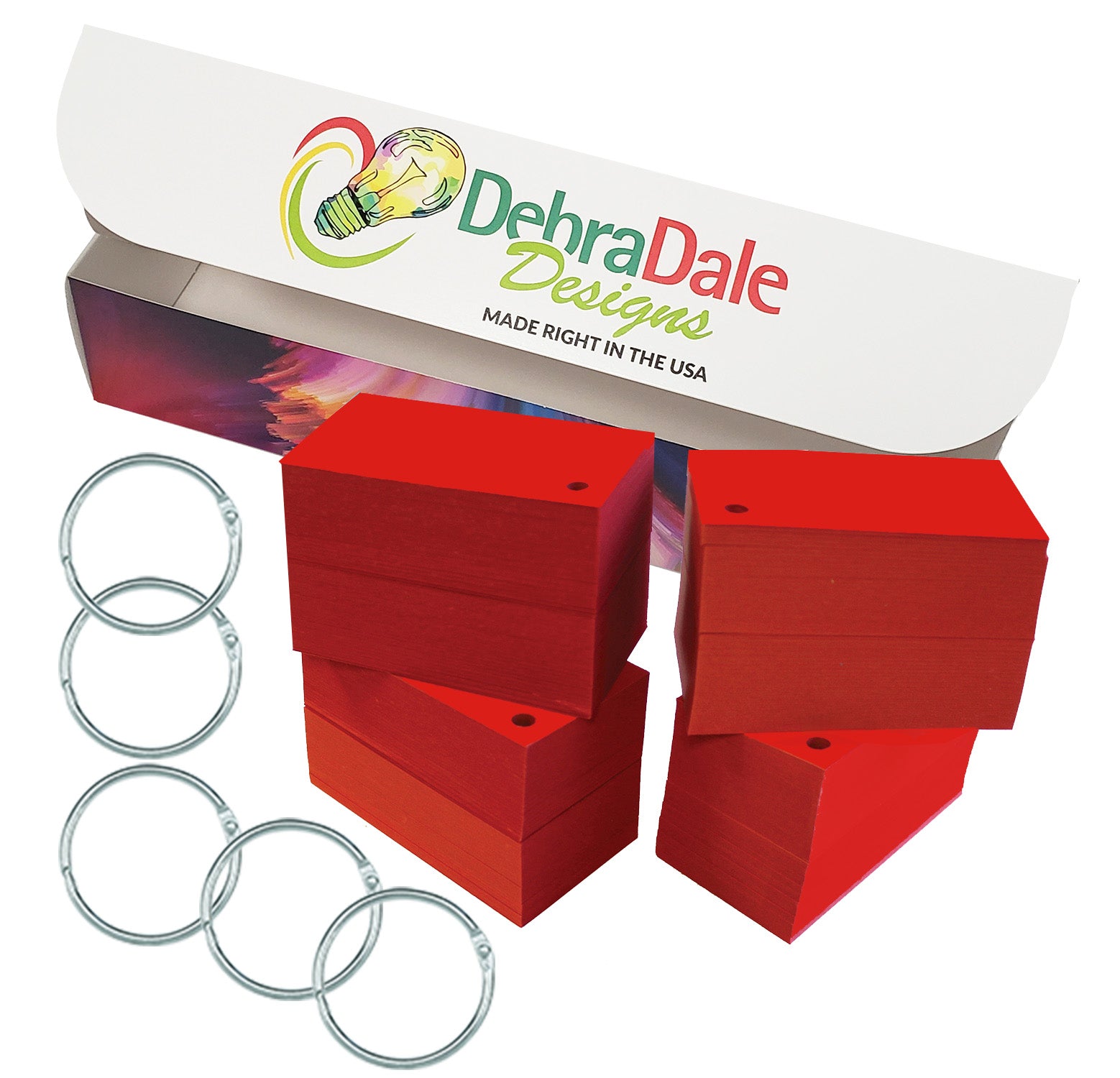 Debra Dale Designs 2x3.5 Index Cards – 560 Bright Cards with Rings ...