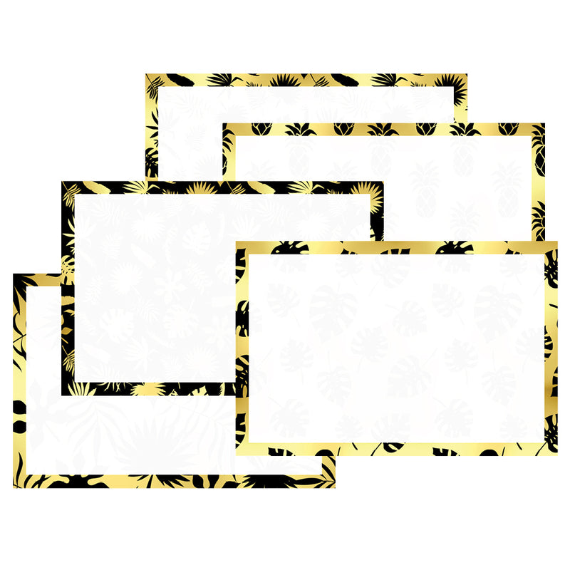 4” x 6” Blank Index Cards – 50 Count – Boho Golden Tropics Design – 253 gsm Premium Cardstock