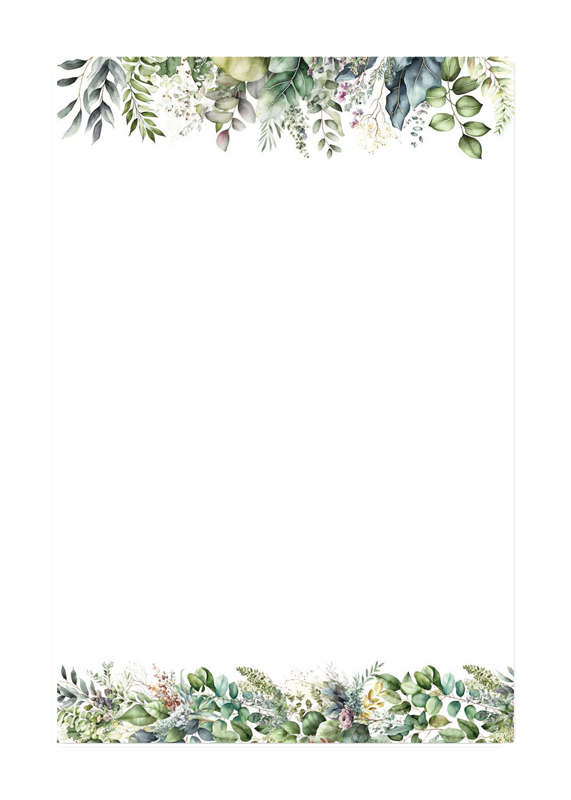 4” x 6” Watercolor Note Cards – 50 Count – Verdant Vignettes – 300 gsm Premium Cardstock