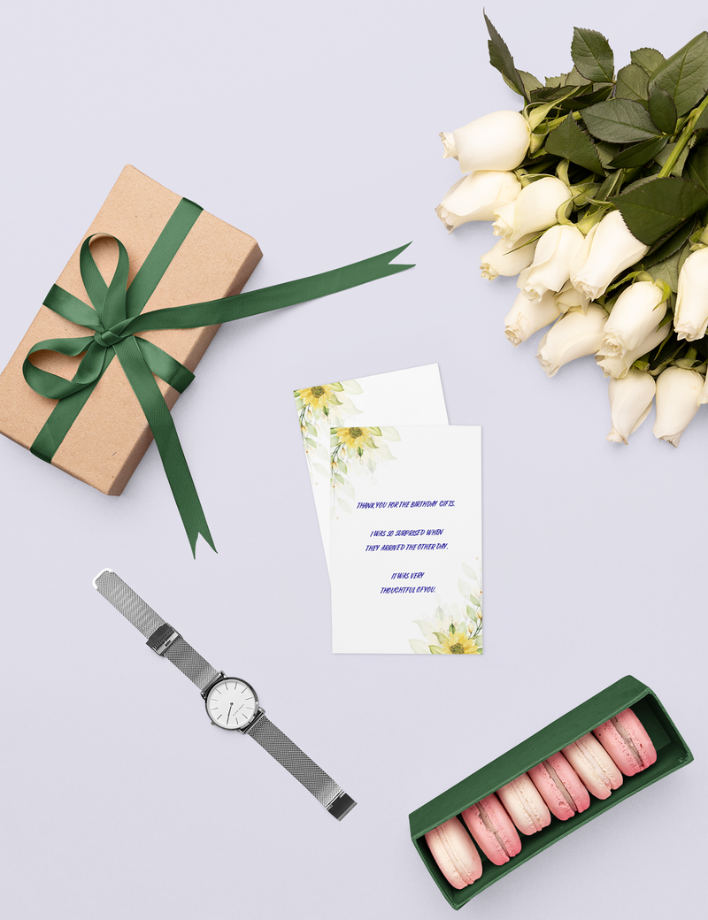 4” x 6” Note Cards – 50 Count – Sunny Blossoms Design – 300 gsm Premium Cardstock