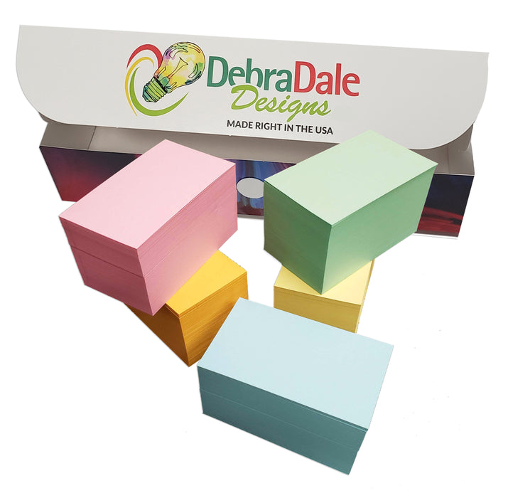 3.5" x 2" Multi-Color Mini Index Cards - Economy Paper Thickness