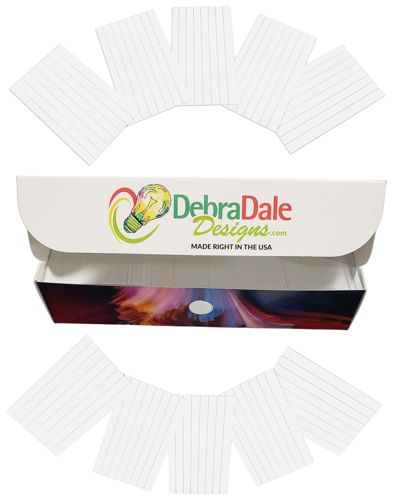 2” x 3.5” Ruled Mini Index Cards – 800 Count – White – 253 gsm Premium Cardstock – Ruled on One Side