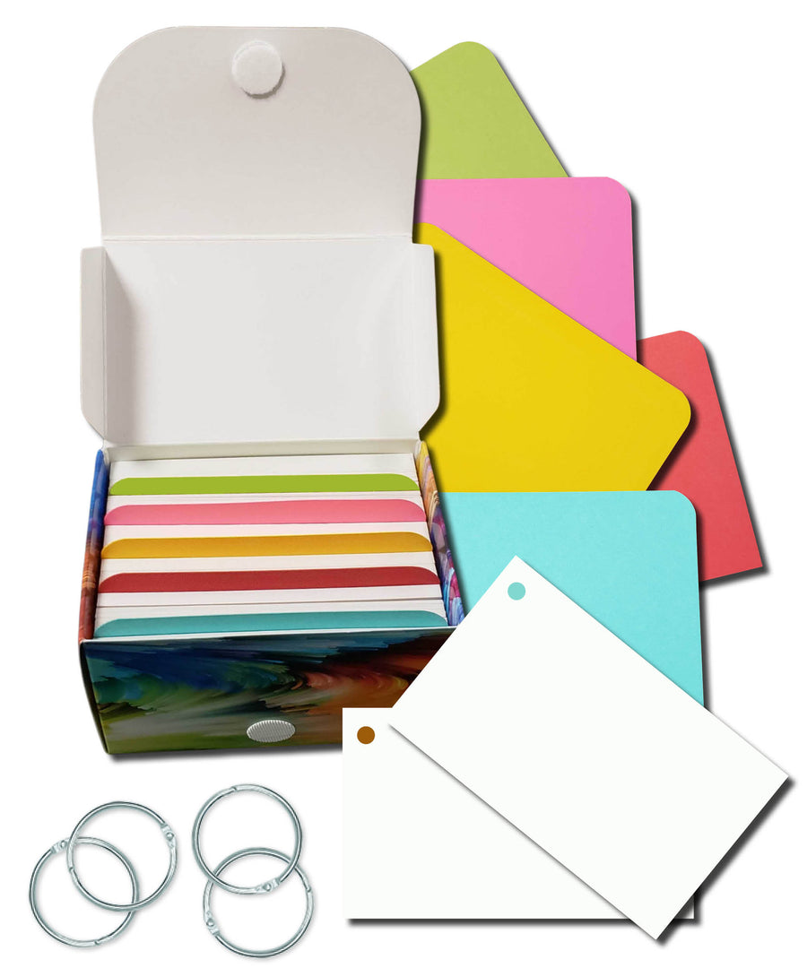 3 x 5 blank index cards, white, hole-punched, 200 count, 326 gsm premium plus cardstock – Debra Dale Designs