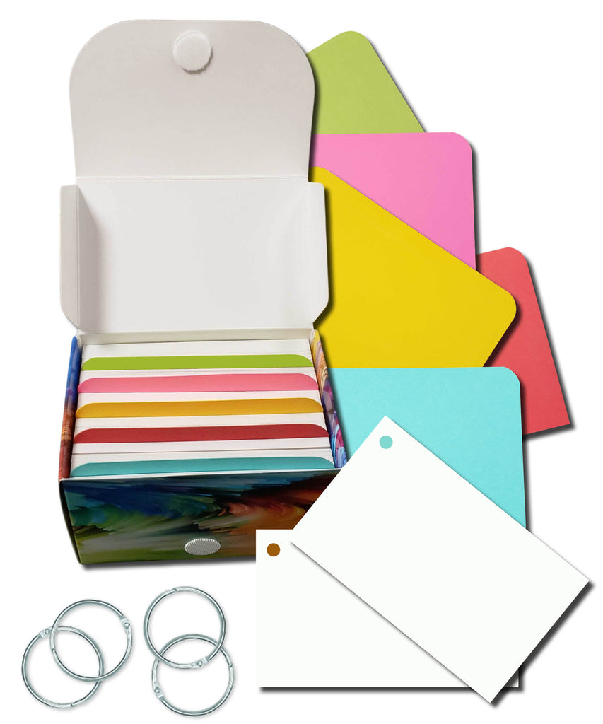 Bulk 3” x 5” Blank Index Cards – 200 Count – White – Hole-Punched – 326 gsm Premium Plus – Made in USA