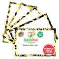 4” x 6” boho tropics border unruled index cards with tropical leaf design, featuring a black and gold color scheme.