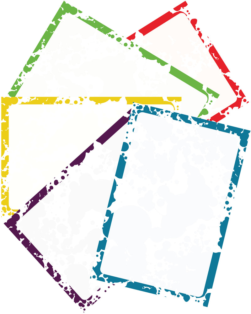 4” x 6” Blank Index Cards – 50 Count – Ink Splatter Design – 253 gsm Premium Cardstock