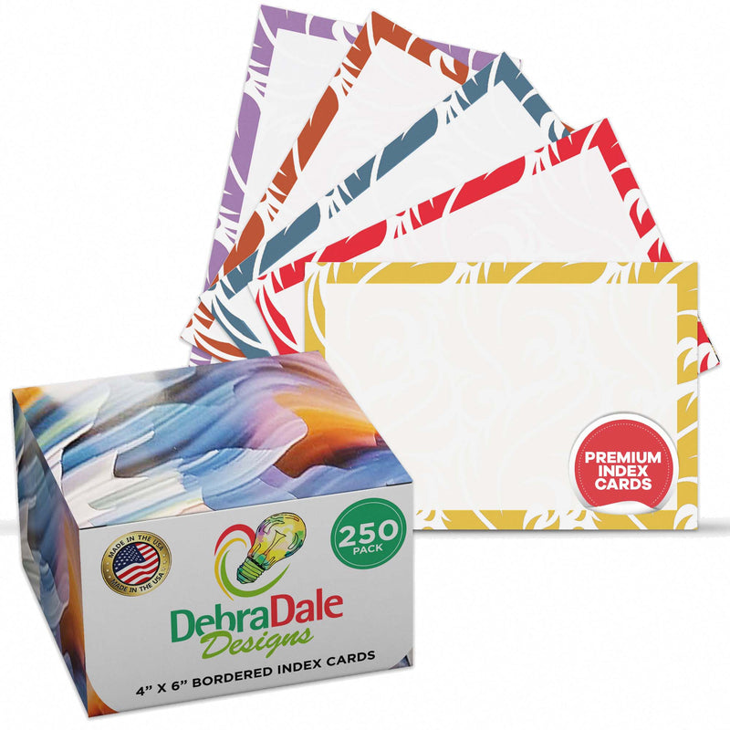 4” x 6” Blank Index Cards – 250 Count – Paisley Design – 253 gsm Premium Cardstock
