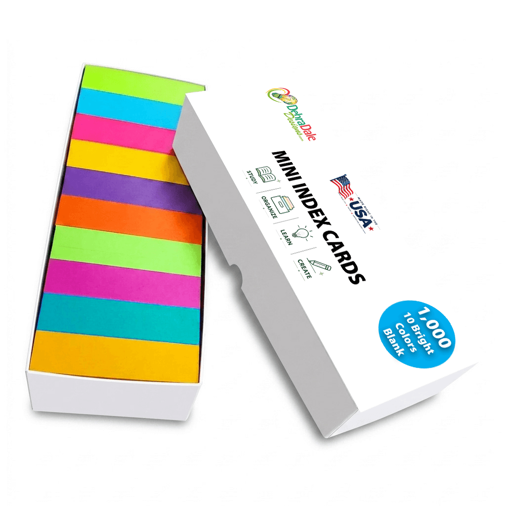 2×3.5 Bright Color Index Cards – 1,000 Blank    176 gsm