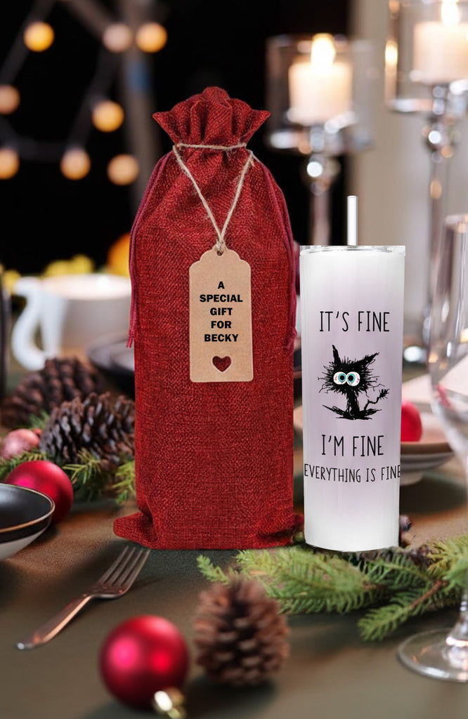 Personalized It's Fine I'm Fine Everything is Fine 20-Ounce Stainless Travel Tumbler - Choice of Color