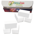 2x3.5 mini blank index cards in white, stacked in groups, with a colorful box labeled DebraDale Designs.