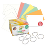 3” x 5” Blank Index Cards – 300 Count – 6 Assorted Colors – Hole-Punched with 6 Rings – 163 gsm Best Value Cardstock