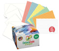 300 count multi-color ruled index cards with dividers, featuring various pastel shades and a box design.