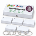 2x3.5 Mini Blank Index Cards | 600 Count | White Punched 271 gsm Premium Weight
