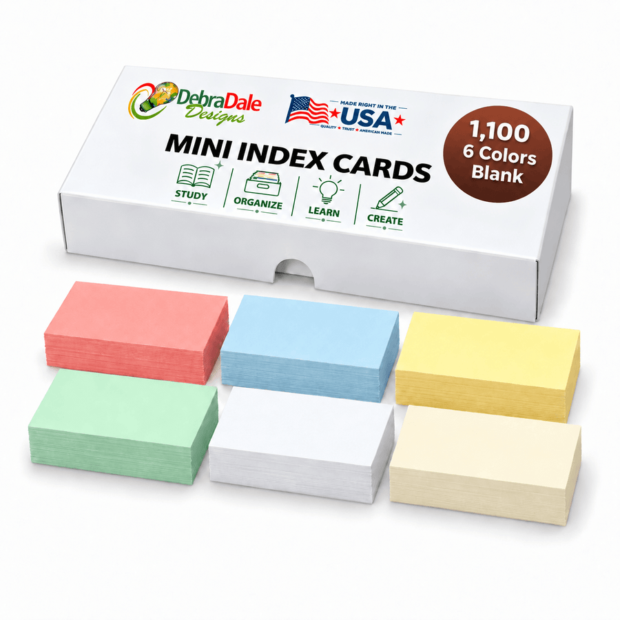 2" x 3.5" Mini Blank Index Cards – 1100 Count – Multi-Color