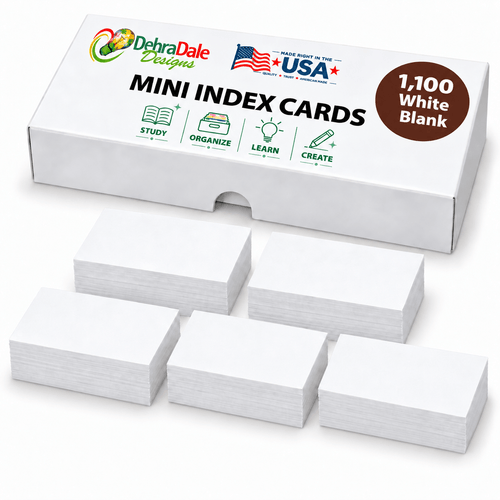 2” x 3.5” Blank Index Cards, White, 1,100 Count, 163 gsm