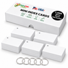 Mini Blank Index Cards, 2x3.5 Inches, 1,000 Count, White Punched