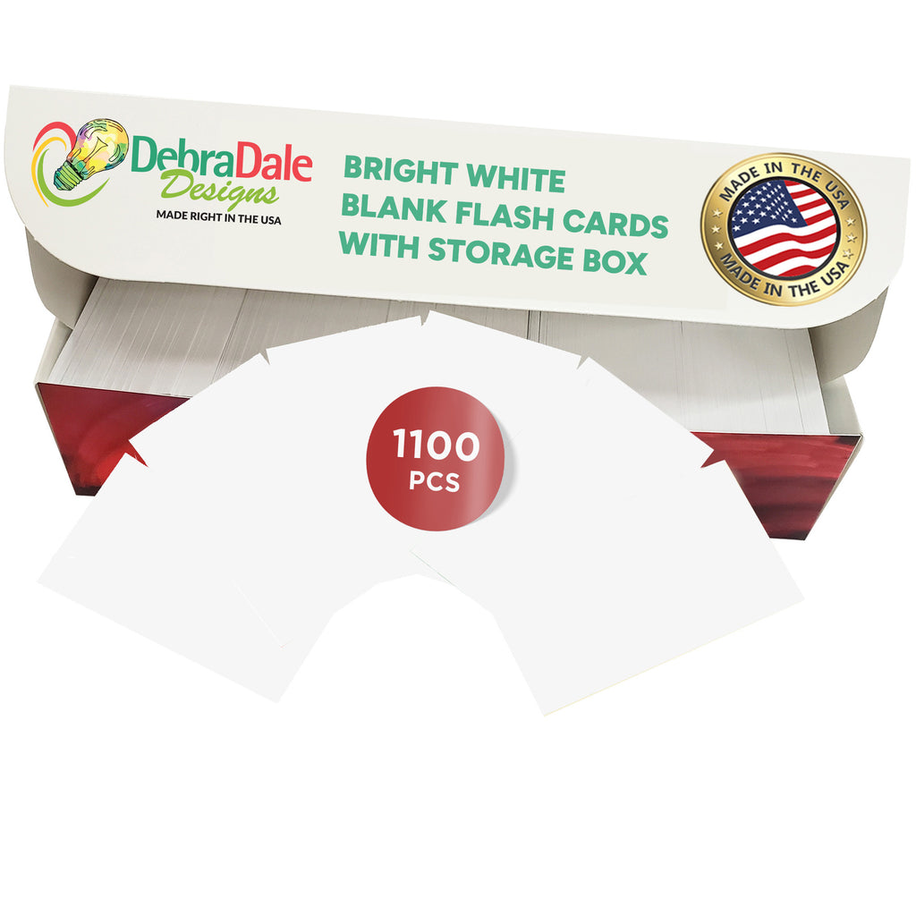 Bulk 2” x 3.5” Blank Index Cards – 1,100 Count – 163 gsm – Best Value – Great for Classrooms