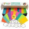 2” x 3.5” Blank Mini Index Cards – 900 Count – Bright Multi-Color – Hole-Punched with Rings – 176 gsm Standard Cardstock