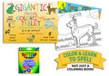 11 x 14 animal coloring and learn-to-spell pad with crayons by Debra Dale Designs