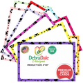 Paw print border index cards in various colors, 4″ x 6″ size, 50 pack, featuring blank heavy cardstock.