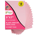 5 x 7 pink blank notepads, 13-pack, 50 sheets per pad, 20 lb bond paper with chipboard back by Debra Dale Designs