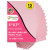 5” x 7” Blank Notepads – 13 Pack – Pink – 50 Sheets Each – 20# Bond – Chipboard Back