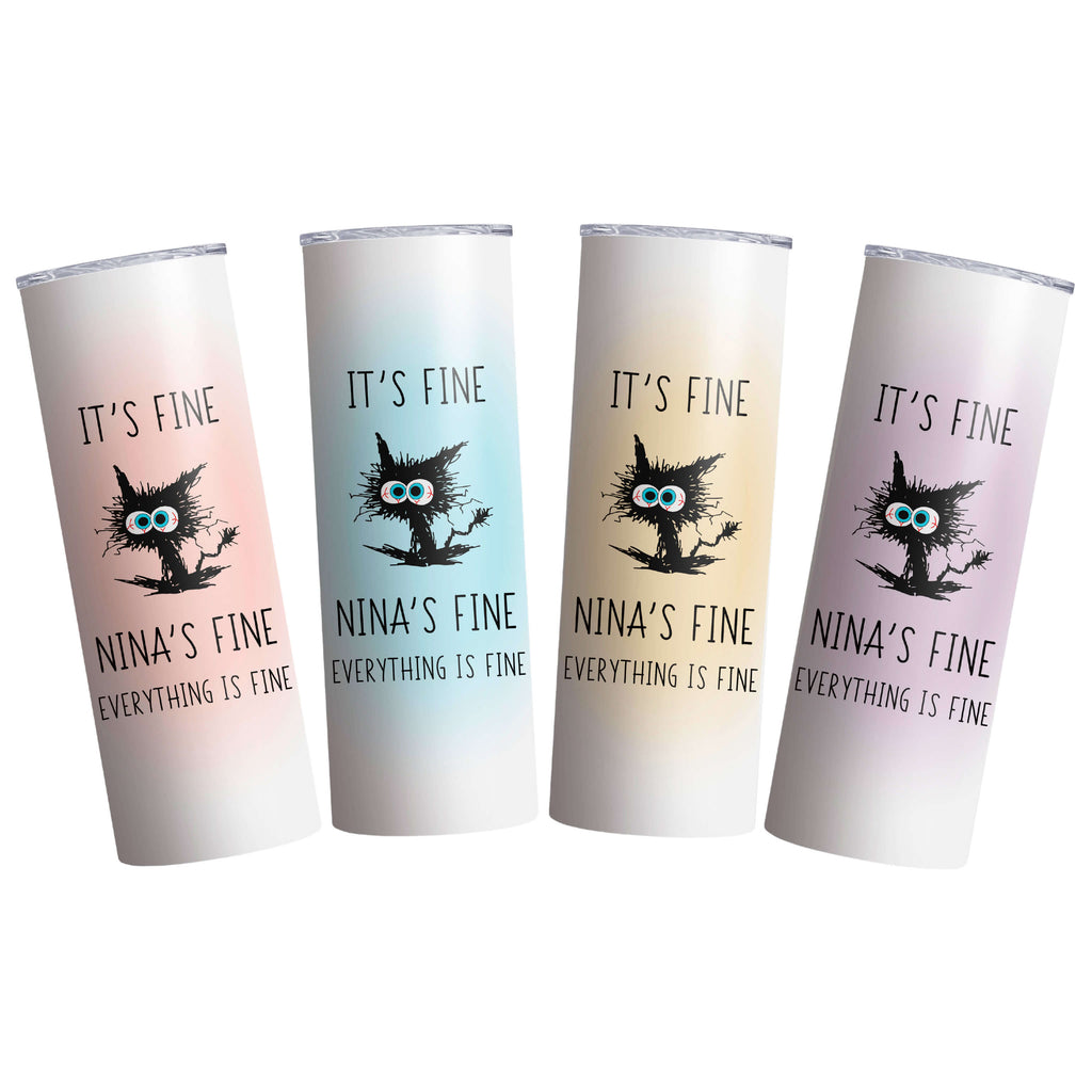 Personalized It's Fine I'm Fine Everything is Fine 20-Ounce Stainless Travel Tumbler - Choice of Color
